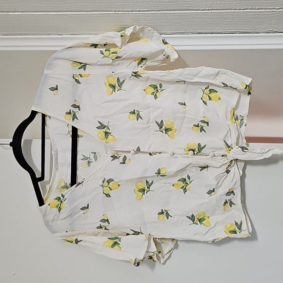 Elodie Tops - Elodie Lemon Print Blouse Medium